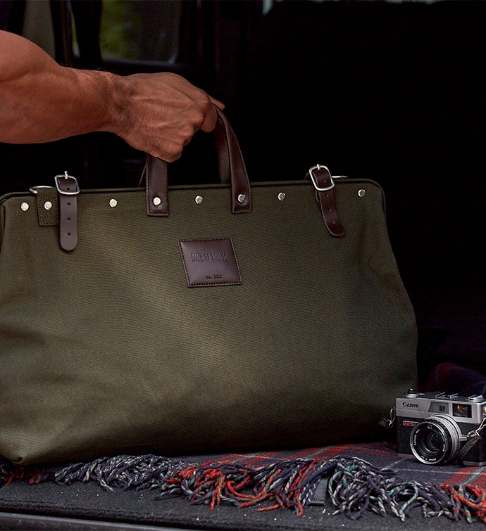 Canvas Weekender Bag, Olive